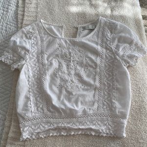 Abercrombie and Fitch embroidered white top